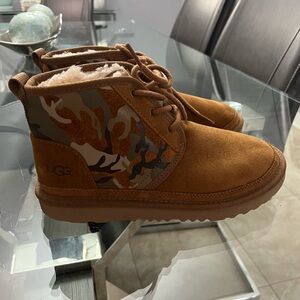 UGG Tan Camouflage Suede Boots